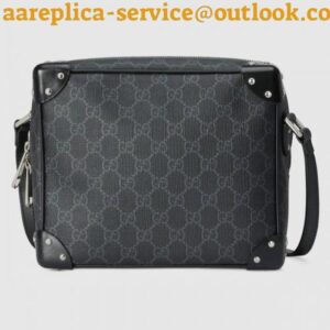 Replica Replica Gucci Trunks Messenger Bag In Black GG Supreme