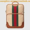 Replica Gucci White Print Leather Logo Backpack 2