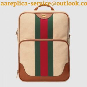 Replica Gucci Web Vintage Canvas Backpack Bag 575063 Beige 2019