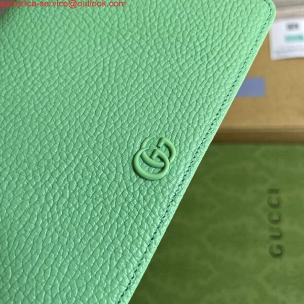 Replica Gucci 497985 GG Marmont Leather Mini Chain Bag Green 6