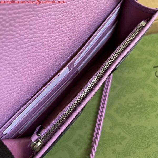 Replica Gucci 497985 GG Marmont Leather Mini Chain Bag Light purple 10