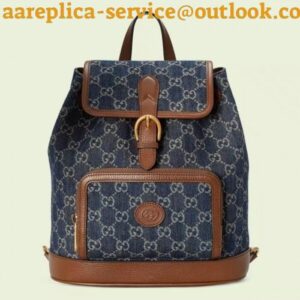 Replica Replica Gucci Interlocking G Backpack In GG Denim Jacquard