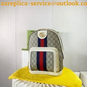 Replica Replica Gucci Ophidia GG Supreme Backpack With White Leather 2