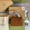 Replica Gucci 498110 GG Marmont Small Top Handle Bag Green 2