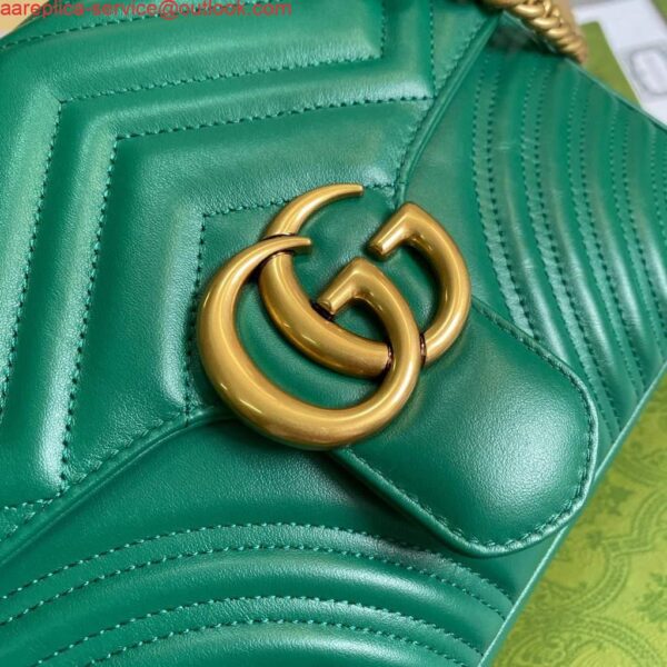 Replica Gucci 498110 GG Marmont Small Top Handle Bag Green 7