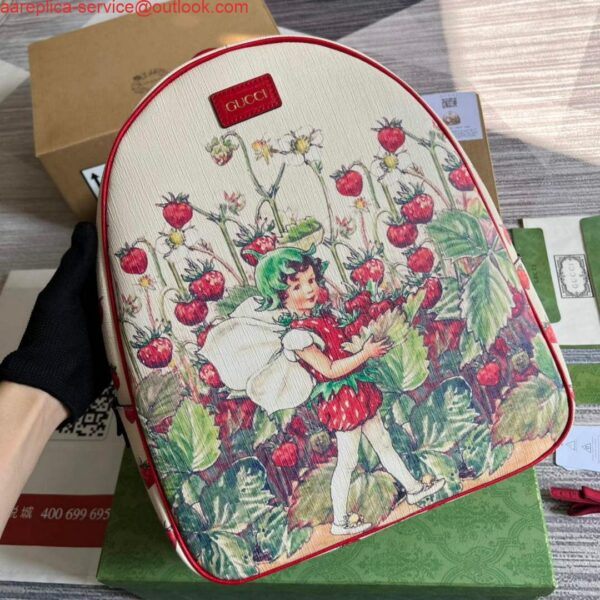 Replica Gucci 433578 Children's Fairy Print Backpack Red 6