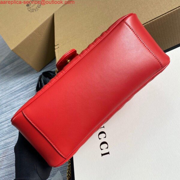 Replica Gucci 498110 GG Marmont Small Top Handle Bag Red 8