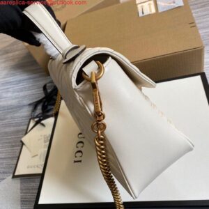 Replica Gucci 498110 GG Marmont Small Top Handle Bag White 2