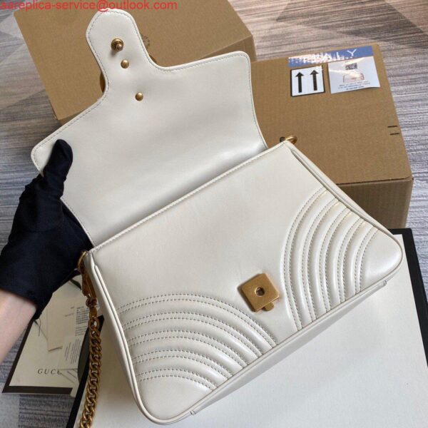 Replica Gucci 498110 GG Marmont Small Top Handle Bag White 8