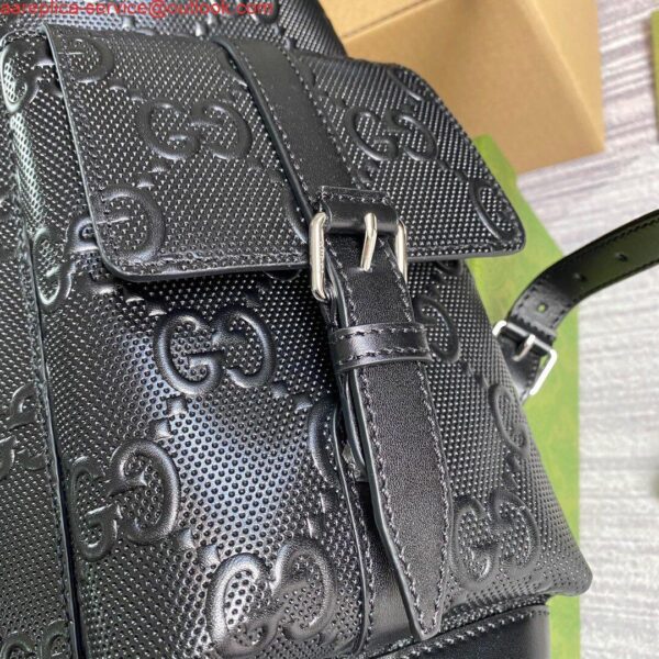 Replica Gucci 625770 GG Embossed Backpack Black 6