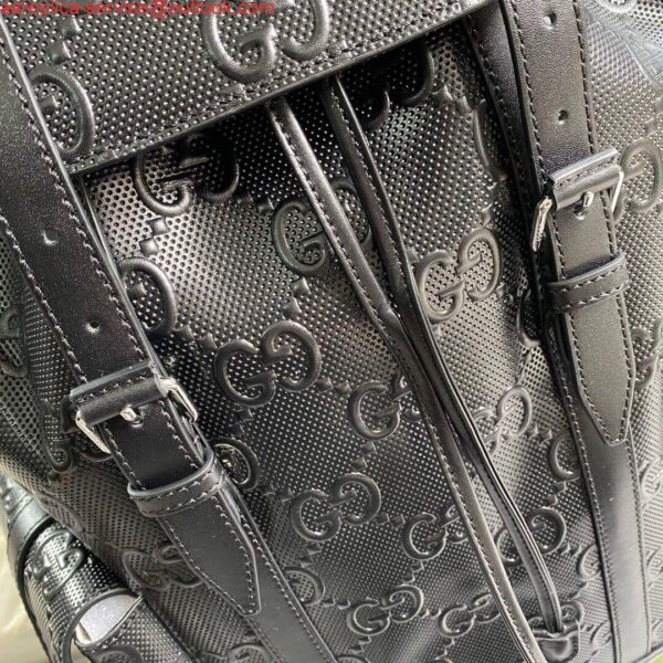 Replica Gucci 625770 GG Embossed Backpack Black 8