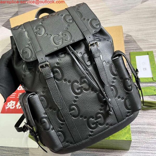 Replica Gucci 625770 Jumbo GG Backpack Black 6