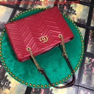 Replica Gucci 524578 GG Marmont Matelassé Shoulder Bag Red 2