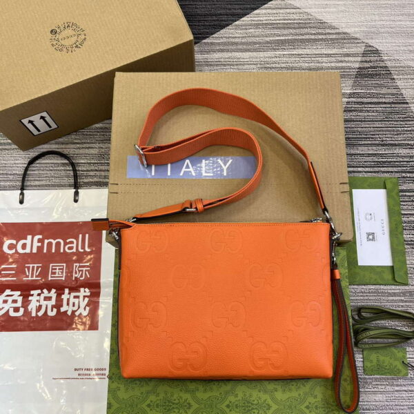 Replica Gucci 696009 Jumbo GG Medium Messenger Bag Orange 3