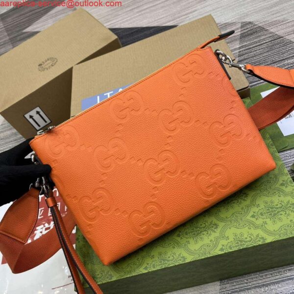 Replica Gucci 696009 Jumbo GG Medium Messenger Bag Orange 5