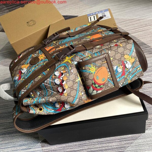 Replica Gucci 645051 Disney x Gucci Donald Duck Medium Backpack Brown 4