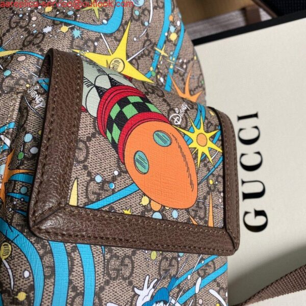 Replica Gucci 645051 Disney x Gucci Donald Duck Medium Backpack Brown 6