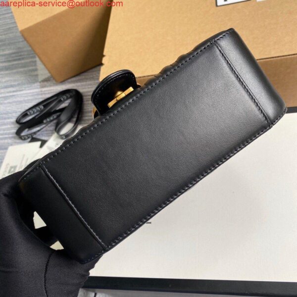 Replica Gucci ‎547260 GG Marmont Mini Top Handle Bag Black 4