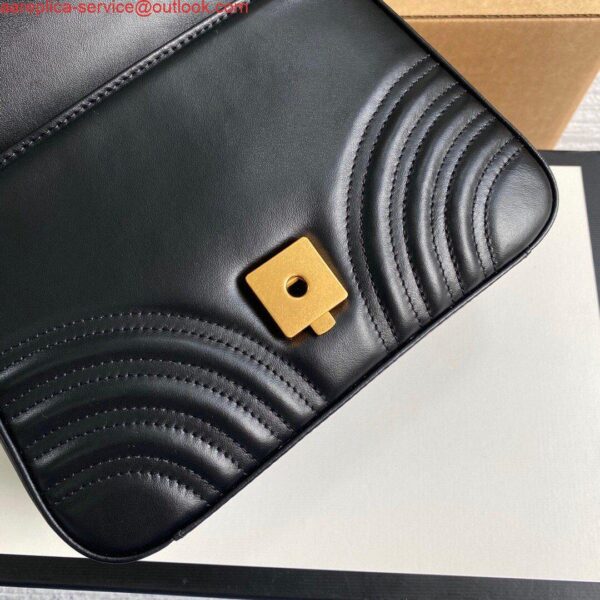 Replica Gucci ‎547260 GG Marmont Mini Top Handle Bag Black 8