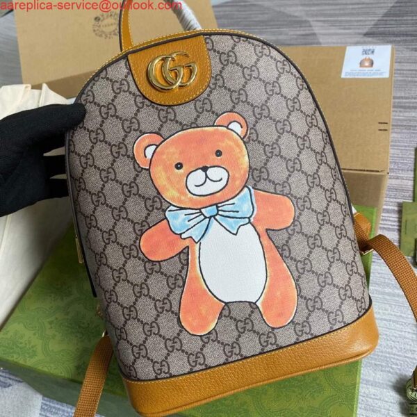 Replica Gucci 647816 KAI x Gucci Teddy Bear Print Backpack Yellow 8