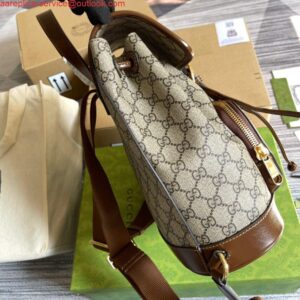 Replica Gucci 674147 Backpack with Interlocking G Beige and ebony 2