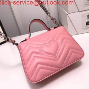 Replica Gucci ‎547260 GG Marmont Mini Top Handle Bag Pink 2