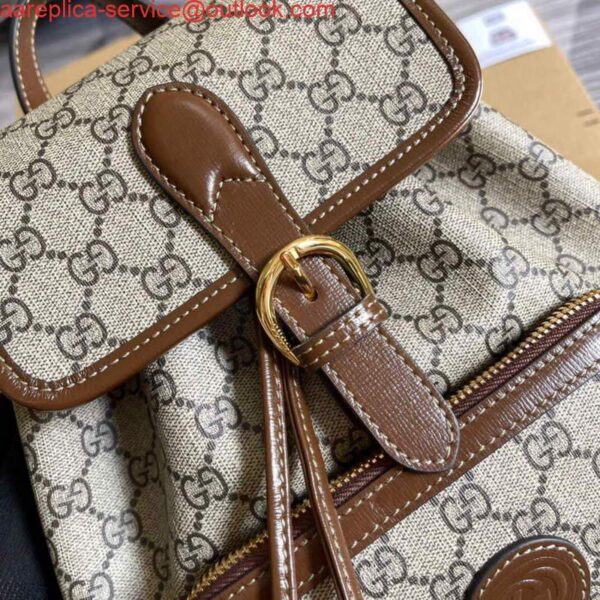 Replica Gucci 674147 Backpack with Interlocking G Beige and ebony 6