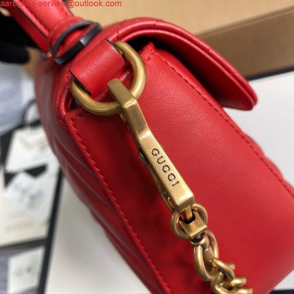 Replica Gucci ‎547260 GG Marmont Mini Top Handle Bag Red 4