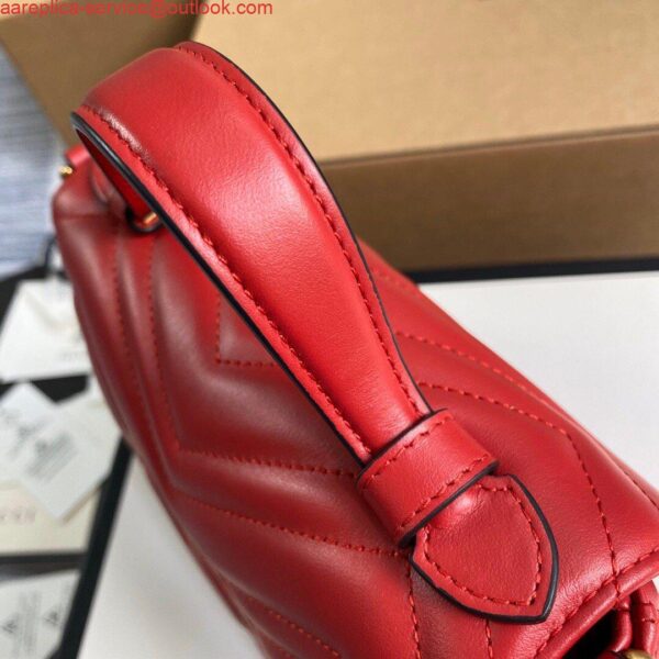 Replica Gucci ‎547260 GG Marmont Mini Top Handle Bag Red 5