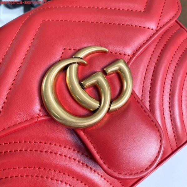 Replica Gucci ‎547260 GG Marmont Mini Top Handle Bag Red 7