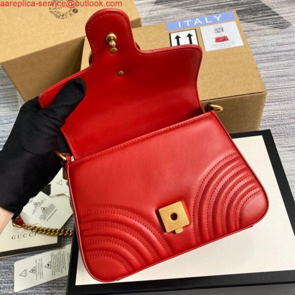 Replica Gucci ‎547260 GG Marmont Mini Top Handle Bag Red 9