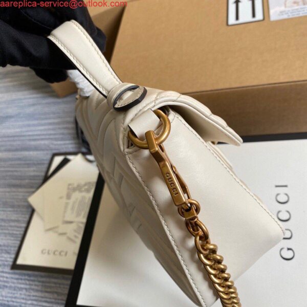 Replica Gucci ‎547260 GG Marmont Mini Top Handle Bag White 4