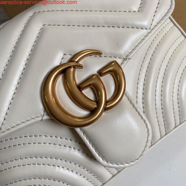 Replica Gucci ‎547260 GG Marmont Mini Top Handle Bag White 7