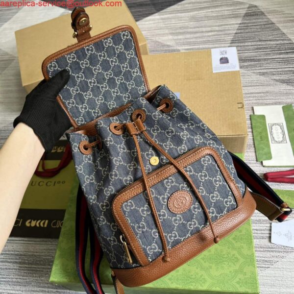 Replica Gucci 674147 Backpack with Interlocking G Blue 9