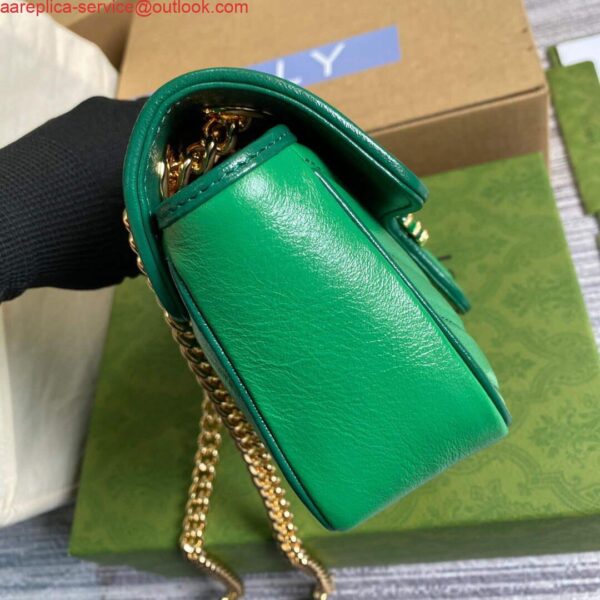 Replica Gucci 446744 GG Marmont Mini Matelassé Shoulder Bag Green 5