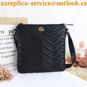 Replica Gucci Black GG Marmont Messenger Bag 2