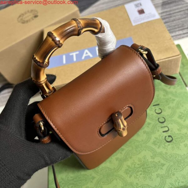 Replica Gucci 702106 Bamboo Mini Handbag Brown 8