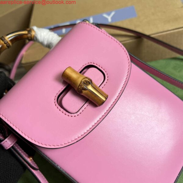 Replica Gucci 702106 Bamboo Mini Handbag Pink 6