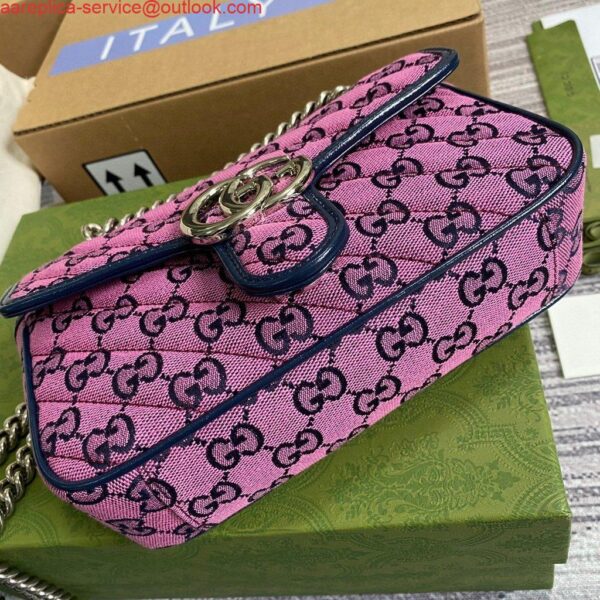 Replica Gucci 446744 GG Marmont Multicolor Mini Shoulder Bag Purple 5