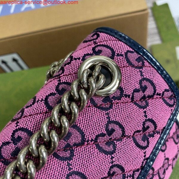 Replica Gucci 446744 GG Marmont Multicolor Mini Shoulder Bag Purple 8