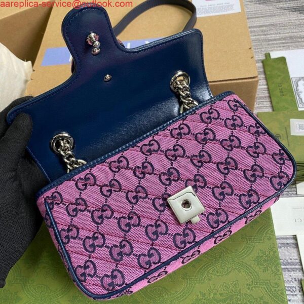 Replica Gucci 446744 GG Marmont Multicolor Mini Shoulder Bag Purple 9