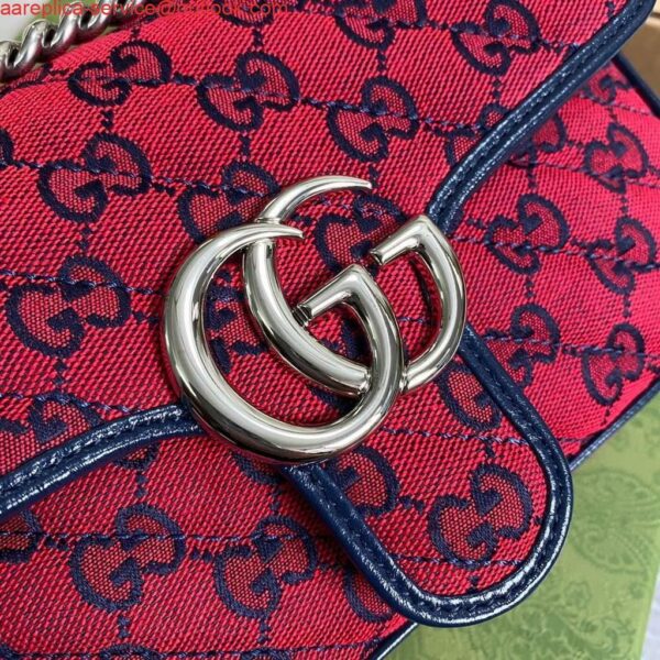 Replica Gucci 446744 GG Marmont Multicolor mini shoulder bag Red 6