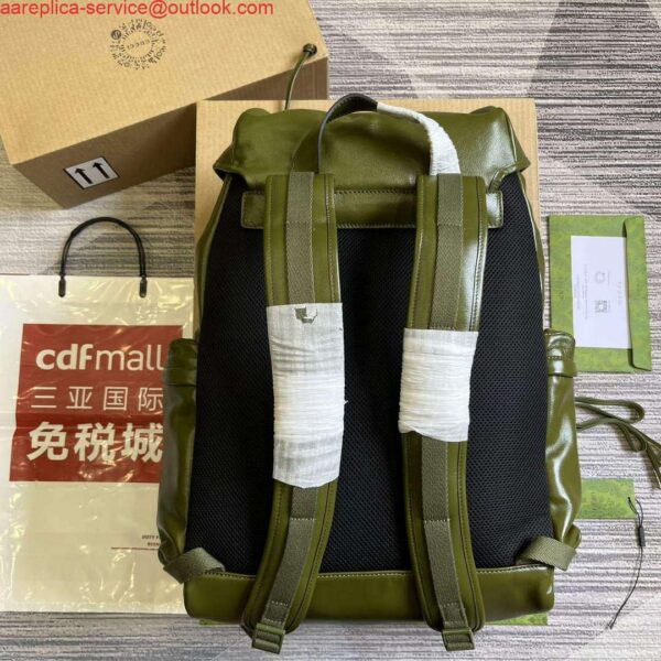 Replica Gucci 725657 Backpack With Tonal Double G Forest green 3