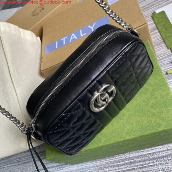 Replica Gucci 447632 GG Marmont matelassé small shoulder bag Black 8