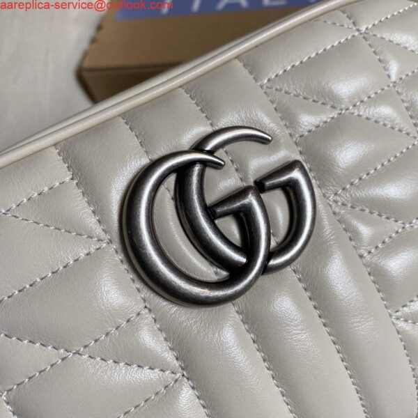 Replica Gucci 447632 GG Marmont matelassé small shoulder bag White 6