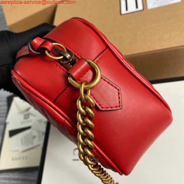 Replica Gucci 447632 GG Marmont Small Matelassé Shoulder Bag Red 4