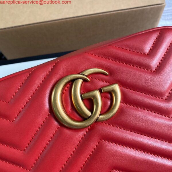 Replica Gucci 447632 GG Marmont Small Matelassé Shoulder Bag Red 6