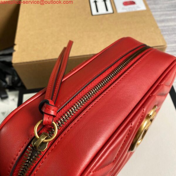 Replica Gucci 447632 GG Marmont Small Matelassé Shoulder Bag Red 8