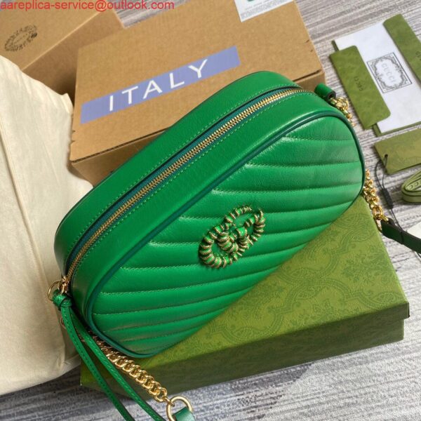 Replica Gucci 447632 GG Marmont Small Shoulder Bag Green 8