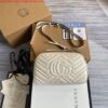 Replica Gucci 447633 GG Marmont Super Mini Shoulder Bag White and Red 2